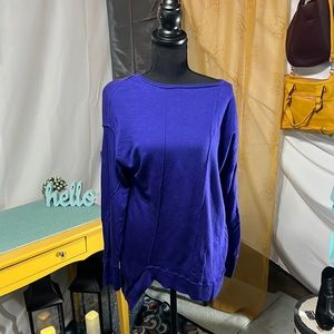 Eileen Fisher Purple Asymmetrical Wool Sweater , 2X